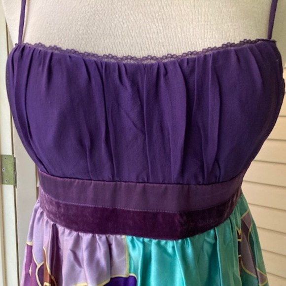 Sue Wong Purple and Teal Floral Dress - Picture 2 of 6